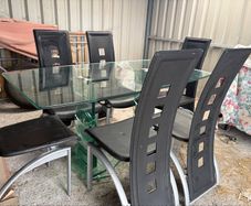 Glass table and 6 chairs