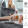 Fluffy Shaggy Rugs Living Room, Large Anti Slip Carpet, Machine Washable Soft Thick Pile Bedside Rug for Kids Bedroom, Nursery - Dark Grey, 120 x 160 cm Image 2
