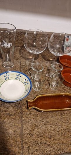 Gin glasses vintage plate and more