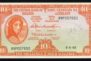 IRELAND - 10 Shillings Banknote 06.06.1968 P-63a - Lady Lavery (VF)
