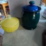 3 spreat items- Vintage Disney Mickey Mouse Figurine Fire Chief Fireman Hydrant Hose 3.5 inchs Korea 12.00 euro. 2 -  Denby Metz Storage Jar + Lid 38.00 euro. 3 - Candy, sugar, or trinkets yellow, ribbed glass storag and lid 32.00 euro. Image 2