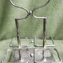 Antique Cruet Set Five Piece Silver Plate & Cut Glass w. Caddy c.1890s Victorian Tableware Image 6