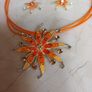 Costume  Necklace & Matching  Earrings.  Length  - 9".. Image 2