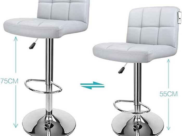 Bar Stools, with Chromed Framework, 360 Degree Rotary, Soft Padded Chairs,Set of 2 (FREE POSTAGE)