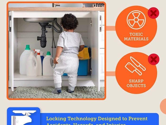 Cupboard Locks for Children- Pack of 20 Magnetic, Child Safety Lock Latches with 3 Keys for Kitchen Cupboards and Drawers - Baby Safety Products