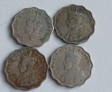 India 1 anna coins