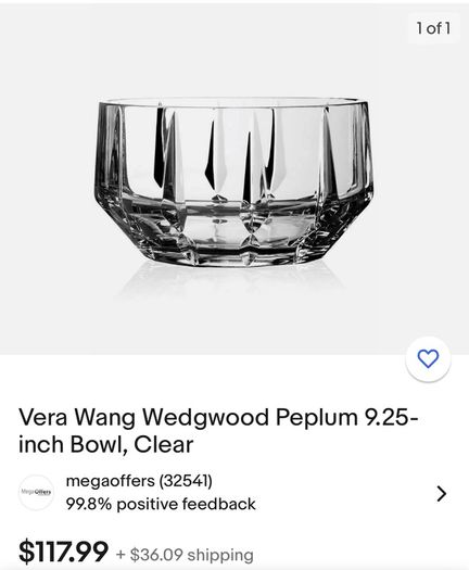 Vera wang crystal bowl BNIB