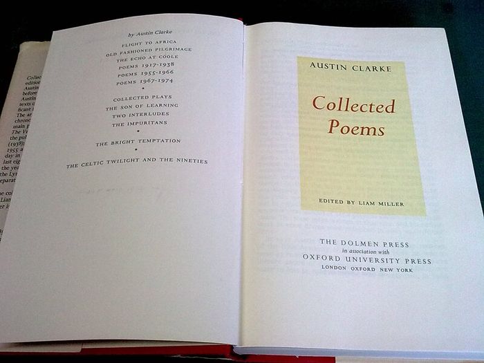 Austin Clarke collected poems Ireland Irish poet Poetry Dolmen Press 1974