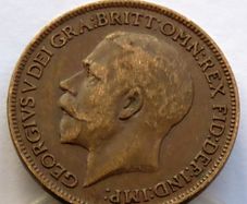 1921 bronze farthing George V