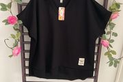 top Bnwt new collection freesize oversized black v neck top