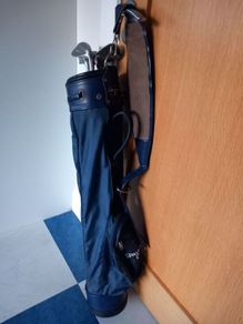golf clubs and bag