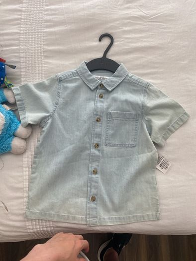 boys shirt blue light denim . New