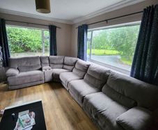 Grey recliner corner sofa