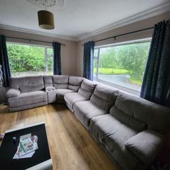 Grey recliner corner sofa