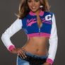 retro  style pullover crop  top zipper size 10-12 12-14 Image 4