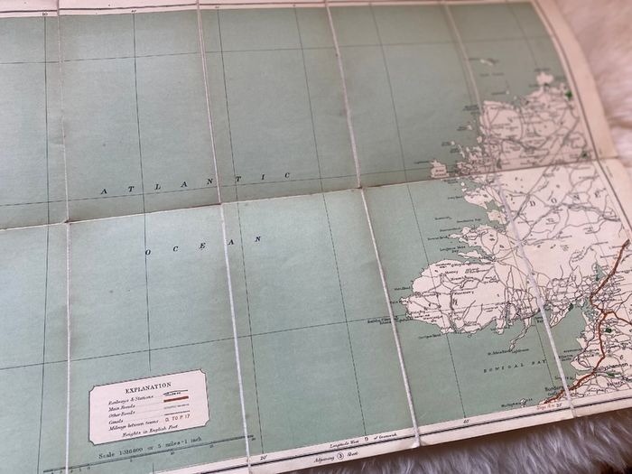 Antique Road & Cycle map Donegal
