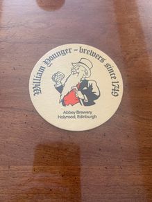 William Young Edinburgh beer coaster