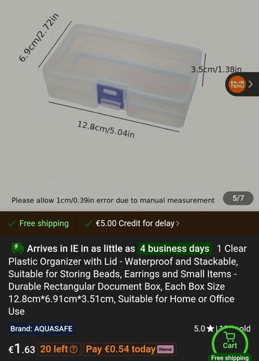 Only 1 Euro Each!! - Brand New Storage Items