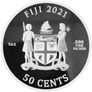 2021 Fiji 50 Cents 1oz Silver Bullion Coin - Cats. Proof-like. (In Capsule) Image 2