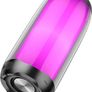 Hoco HC8 - Pulsating Colrful Luminous Wireless Speaker, Bluetooth V5.0, Battery Capacity: 1800mAh, Music Time Up To: 4 Hours, Support Bluetooth, FM, TF card, U disk, TWS, AUX - Black Image 2