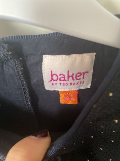 Ted Baker baby dress navy with golden dots size 6-9 m