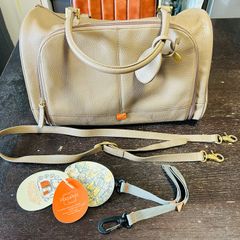 Pacapod Firenze Latte Beige  Leather Baby Changing Bag