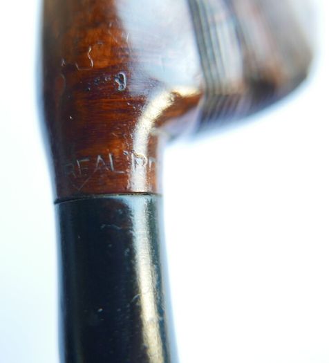 Vintage Real Briar Carved Wood  Smokers Pipe