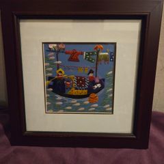 Vintage Chinese Folk Art Embroidery - Framed