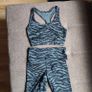 Black Zebra Print High Waist Sports Leggings and Cropped Top, size S  NEW LOOK Image 2