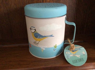 brand new bird print vintage style flour shaker