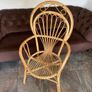 Vintage Franco Albini Style Cane and Bamboo Wicker Chair Mid Century Modern Boho Image 4