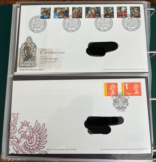 Collection of  78 UK First Day Cover stamps 2007 to 2009 in album