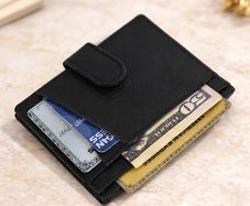 Genuine Leather Card Holder Wallet for Men & Women Slim Card Case with Snap Closure Compact Minimalist Wallet