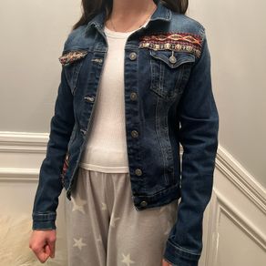Denim embellished jacket. Size S