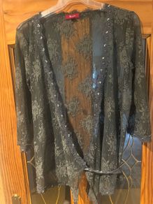 Monsoon khaki green lace wrap blouse cover up size UK18 EU 46 Postage included