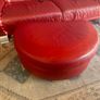 Italian Red Leather couches & ottoman Image 4