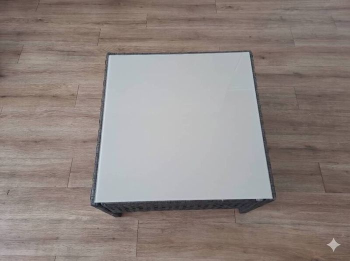 Rattan Coffee Table with Glass Top