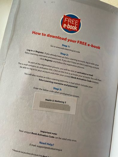 Junior Cycle SPHE    Health and Wellbeing SPHE 2  Includes free e-book code