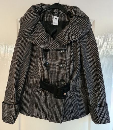 Brown Womens Check Belted Coat - Brand New!!!