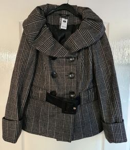 Brown Womens Check Belted Coat - Brand New!!!