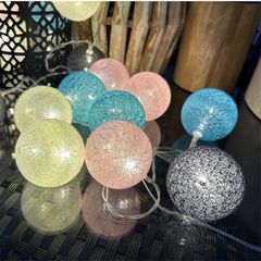 20 Cotton Ball String Fairy Lights