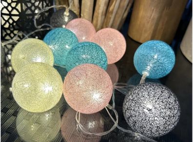 20 Cotton Ball String Fairy Lights