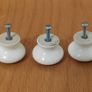 3 vintage ceramic white drawer knobs D 35 mm Image 2