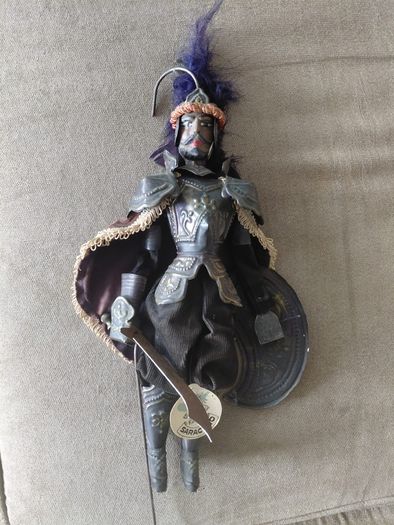Vintage Sicilian Marionette Knight puppet hand painted wooden head