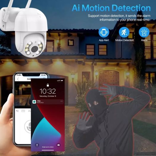 8mp Real 4k Wifi Camera Outdoor Ptz Ip Calving Speed Dome Cctv Security Cameras Home Farm Full Kit