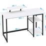 Computer Desk with Monitor Stand,100cm Office Desk with Reversible Storage Shelves,Study Desk for Home and Small Spaces,White Image 3