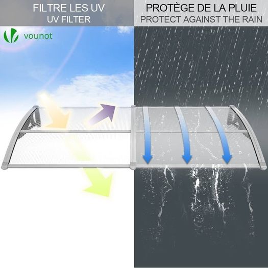 Front Door Canopy Outdoor Awning, Rain Shelter for Back Door, Porch, Patio, Window, 200 x 80 cm