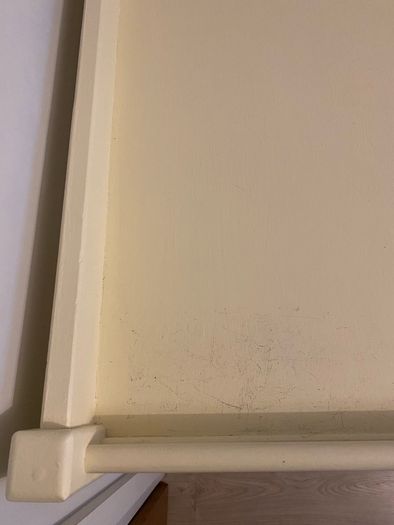cream wooden baby changing table