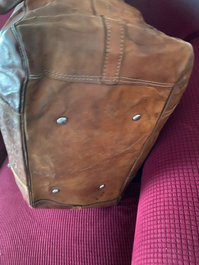 Large Vintage Leather Hold- All