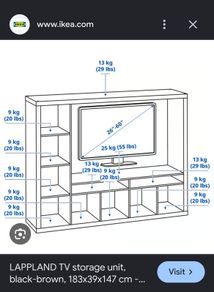 Ikea Lappland tv unit and Sony tv